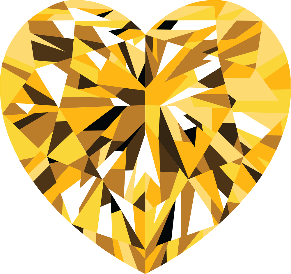 Heart Diamond 46 inches Canary Yellow Diamond resized