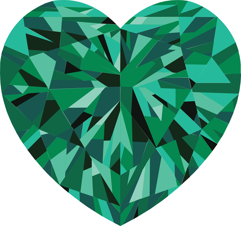 Heart Diamond 46 inches Emerald resized